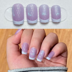Faux ongles courts de luxe en gel souple, faits à la main, personnalisés, en gros, à presser, marque privée - Product Image 6