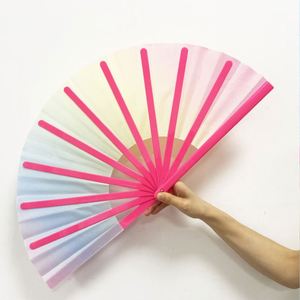 Éventail pliant grande taille avec poignée en plastique solide, éventail de danse, art populaire arc-en-ciel, produits en plastique, logo personnalisé imprimé, éventail à main de 33 cm - Product Image 2