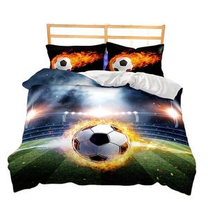 Ensemble de housse de <span class=keywords><strong>couette</strong></span> imprimé football 3D 100% Polyester 400TC Aide au sommeil pour adolescents - Product Image 1