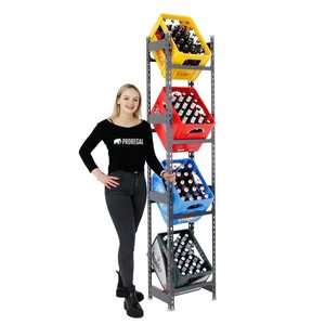<strong>Drinks</strong> <strong>Crate</strong> Shelf of 4 Boxes, H X W X D 200 X 40 X 30 Cm,Box Rack, Water Tank Rack, Beverage Rack - Product Image 5