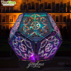 Youfine hiện đại trừu tượng kích thước lớn ngoài trời thành phố đô thị PIAZZA thép không gỉ không giới hạn chiếu sáng ngoài trời thương mại điêu khắc - Product Image 4