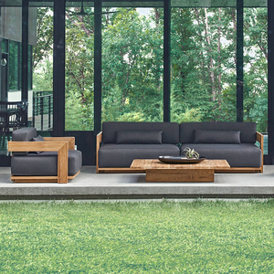 Ocio al aire libre Teca Patio Jardín Balcón Todo clima Patio Aleación de aluminio Madera Impermeable y Protector solar Muebles - Product Image 4