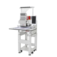 Machine à broder 12 aiguilles mini monotête informatisée fabriquée en Chine pour la broderie de casquettes, t-shirts, vêtements finis et chaussettes plates