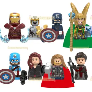 X0259 Steve Rogers Loki Hawkeye Thor Iron Black Widow Chitauri Man Super Heroes Mini figura de acción Building Block Collect Toy