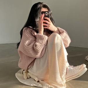 Cárdigan <span class=keywords><strong>Grueso</strong></span> de <span class=keywords><strong>Punto</strong></span> para Mujer Estilo Coreano Otoño Invierno Chic Suéter Suelto de Manga <span class=keywords><strong>Larga</strong></span> Tops Simples <span class=keywords><strong>Chaqueta</strong></span> de Suéter Sólido 9064# - Product Image 2