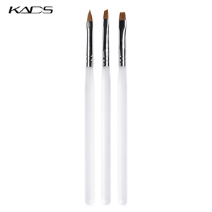 3pcs Acrylic UV Gel Extension Builder Pen Nail Art <b>Brushes</b> Painting Drawing 3D Line Grid Petal French Manicure Tips Tools - Product Image 1