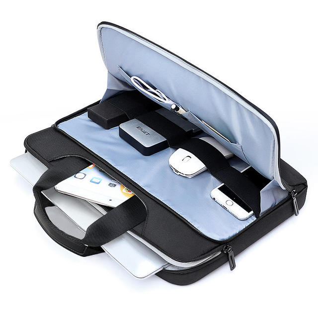 Custom Logo Men's Portable Business Laptop Carrying Sleeve Case 13 14 16 Inch Zipper Shockproof Waterproof Nylon Handbag Bag