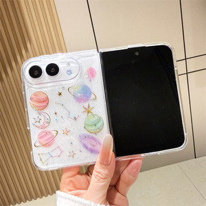 Étui de téléphone transparent en silicone époxy avec paillettes brillantes de luxe pour iPhone 18 Fold - Product Image 2
