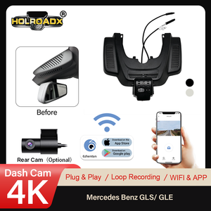Caméra embarquée Holroadx Mercedes-Benz GLS/GLE avant/arrière, double objectif 140-170°, 1080P/4K, contrôle par application, WiFi, vision nocturne, enregistrement en boucle - Product Image 1