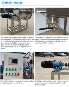 Mezcladores industriales Mezclador de cinta horizontal Máquina mezcladora de polvo detergente Equipo de mezcla de polvo químico - Product Image 3