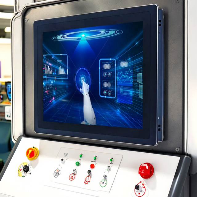 Touch Screen Industrial All-in-one Computer Fanless Wide Temp Control Machine with Windows/Android OS and 1 Year Warranty