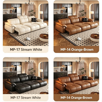 Großhandel Geteiltes Design Atmungsaktives Rindsleder Weiche Rückenlehne Couch Modernes Sofa-Set Möbel Wohnzimmer