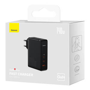 Cargador Rápido Original Baseus GaN5 Pro 2C+U 140W, Cargador Móvil <span class=keywords><strong>de</strong></span> Viaje con Cable <span class=keywords><strong>de</strong></span> Carga Rápida <span class=keywords><strong>de</strong></span> 1M, Enchufe Europeo - Product Image 6