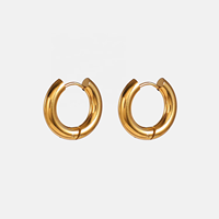 Boucles d'oreilles Huggies en acier inoxydable Bijoux qui ne ternissent pas Boucles d'oreilles en plaqué or 18 carats hypoallergéniques Huggies en acier