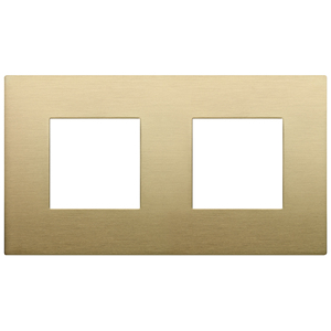 Placca 4M 2+2 Int71 CL in Ottone Spazzolato per Interruttore a Parete 16.8x9.7cm - Product Image 1
