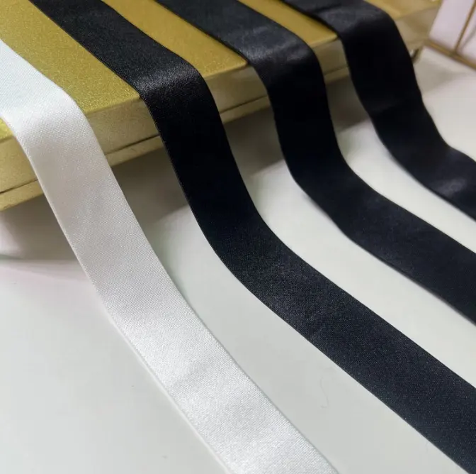 Wholesale Factory Price Fold Over Elastic Tape Folded Elastic 3/4 Nylon Spandex Twill Tape Bias Binding Tape