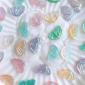 BIN New Design Glitter Aurora 3D Nail Art Dekoration Strass Bunte lebendige Schmetterling Nagel Charms