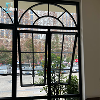 Ventana Abatible de Aluminio de Estilo Francés de Lujo con Vidrio Templado para Fachadas Residenciales Elegantes