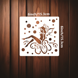 9 Uds Hada mariposa dibujo pintura plantillas seta de ensueño mariposa Luna estrella elfo <span class=keywords><strong>plantilla</strong></span> 6 pulgadas - Product Image 3