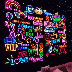 Tùy chỉnh <span class=keywords><strong>Led</strong></span> Neon dấu hiệu UV in Thiết kế linh hoạt ánh sáng Dây thừng handmade Glass Ống Neon dấu hiệu - Product Image 3