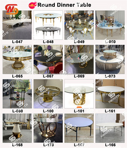 SMOOTH Luxury Event Used Luxury White Stainless Steel Round <b>Table</b> <b>Mirror</b> MDF Top Wedding Event <b>Table</b> - Product Image 5