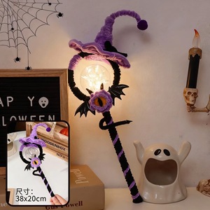 Spooky Halloween Glowing Wizard Wand <b>DIY</b> Pipe Cleaner Craft <b>Kit</b> Ornament Halloween Family Parent Child Activity <b>Kit</b> - Product Image 4