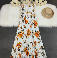 Robe Midi en Coton XL pour Femme, Modèle Novia Party 2024, d'été, sans bretelles, à imprimé floral coloré, coupe ample, style décontracté streetwear, tissée