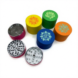 Grinder à herbes personnalisé en zinc/aluminium mat avec revêtement en caoutchouc, cône en céramique souple et <span class=keywords><strong>gomme</strong></span> effaçante, <span class=keywords><strong>pour</strong></span> cigarettes et tabac, finition brillante - Product Image 1