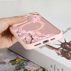 Coque magnétique de luxe en TPU pour iPhone 16 avec motif floral fleur de pêcher pour iPhone 15/<span class=keywords><strong>14</strong></span> <span class=keywords><strong>Pro</strong></span> <span class=keywords><strong>Max</strong></span>/12 <span class=keywords><strong>Pro</strong></span> - Product Image 4