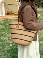Nouveau style 2026 – Sac à main tissé pour femme – Cabas de plage grande capacité, sac seau à bandoulière au design haut de gamme