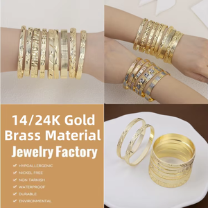 Bracciale di lusso all'ingrosso della fabbrica JXX vendita calda in Nord America 14k placcato oro braccialetto in ottone gioielli per le donne - Product Image 4