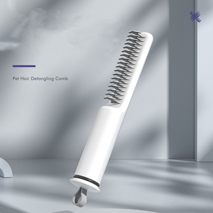 Peigne de toilettage pour animaux de compagnie en acier inoxydable avec poignée ronde, pour chiens et chats - Product Image 2