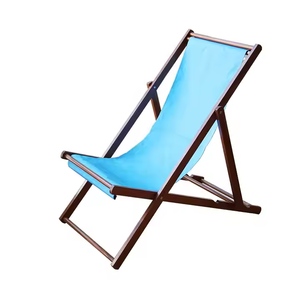 Custom Logo Blue Yellow Red Sunshine Teak Solid <strong>Wood</strong> Hardwood <strong>Folding</strong> Oxford Sun Lounge Beach Camping Hiking <strong>Chair</strong> Deck <strong>Chair</strong> - Product Image 2