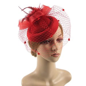MADESHINE Chapeau Fascinator Style Années 20 avec Voile et Plumes, Pince à Cheveux Florale pour Fête, Course Hippiques, Thé ou Ascot - Product Image 4