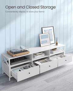 Meuble <span class=keywords><strong>TV</strong></span> pour <span class=keywords><strong>TV</strong></span> jusqu'à <span class=keywords><strong>80</strong></span> pouces, Table <span class=keywords><strong>TV</strong></span> avec 3 tiroirs et 3 étagères ouvertes, 40x178x50 <span class=keywords><strong>cm</strong></span>, pour le salon - Product Image 3