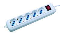 Multiprise de haute qualité, type italien, 5 prises. Prises Schuko 10/16A, 250 V ~ Max : 2500W