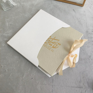Cream Velvet <b>Wedding</b> Book Invite Emboss Floral Acrylic Custom Name <b>Ribbon</b> Luxury <b>Wedding</b> - Product Image 2