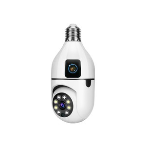 Caméra à ampoule à double objectif Wifi 4mp <span class=keywords><strong>Webcam</strong></span> <span class=keywords><strong>de</strong></span> plafond <span class=keywords><strong>Surveillance</strong></span> en réseau intelligent <span class=keywords><strong>de</strong></span> sécurité à domicile Lampe d'intérieur Double caméra - Product Image 2
