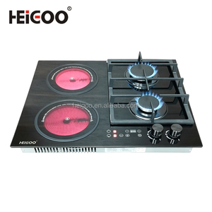 Meja Dapur Rumah dan Kompor Gas Hibrida 4 Tungku Terintegrasi dengan Kompor Listrik Keramik Inframerah - Product Image 1