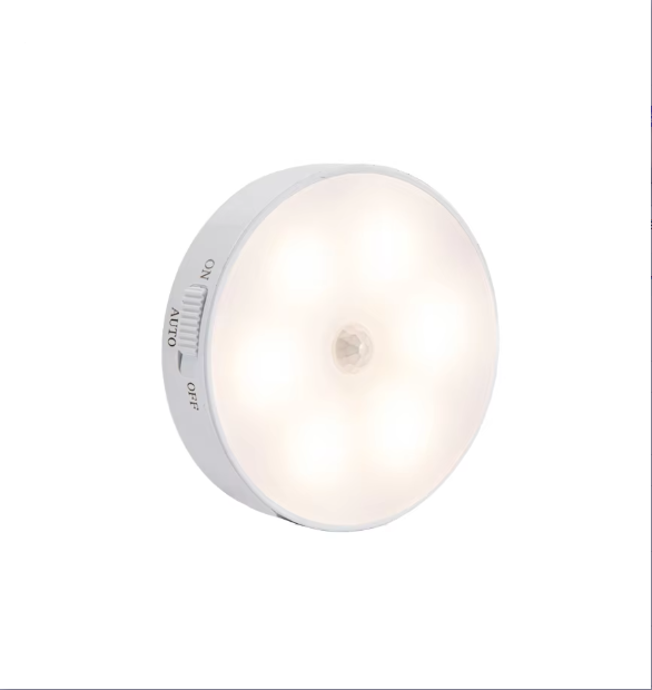 USB Rechargeable Motion Sensor LED Night Light with Warm Color for Hotel Cabinet & Closet Use in Bedroom and Kitchen