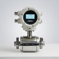 Débitmètre électromagnétique en acier inoxydable, connexion à collier sanitaire, corps poli 304, totalisateur numérique LCD, pour produits laitiers et alimentaires