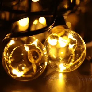 G40 BSCI CE RoHS certificated commercial grade waterproof string lights led retro holiday party event balcony decoration