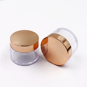Contenants cosmétiques vides de luxe OEM de 15 ml, 1 oz, 2 oz, 4 oz, 8 oz, emballages cosmétiques biodégradables, pot en plastique pour crème avec couvercle doré - Product Image 2