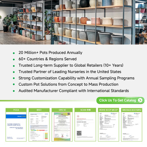 Pot <span class=keywords><strong>de</strong></span> fleurs en plastique imitant la céramique empilable pour un rangement facile - Product Image 4