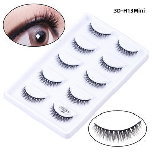Vendeur de Cils en Gros E08 Mini H13 Chat H13 Mini 5 <span class=keywords><strong>Paris</strong></span> Cils Faits à la Main Naturel 3D Faux Vison Bande Cils - Product Image 4