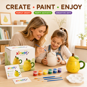 <span class=keywords><strong>Kit</strong></span> de Tazas de Cerámica para Pintar, Taza con Forma de Pera para Niños, Manualidades, Juego de Arte y Artesanía, Regalo Educativo para Fiestas - Product Image 3