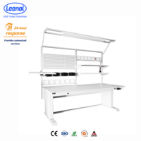 Banco de trabajo de ajuste de altura Leenol, Banco ESD, muebles de laboratorio, mesas de laboratorio, banco de trabajo de soldadura PCB con gabinete de herramientas