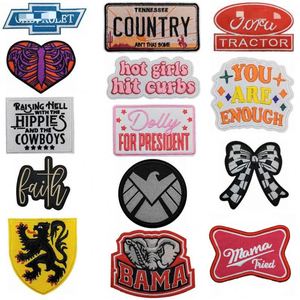 High Quality <b>Iron</b> on Embroidery Merrow Rock Car Truck Cowboys Patch for Outdoor Overcoat Hat Decoration - Product Image 1