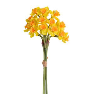 Bouquet de narcisses artificiels Laixing, jaunes, en PVC souple, décoration pour la maison, salon et table à manger - Product Image 5