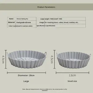 Plat à pâtisserie réutilisable et écologique et bol spécifique pour friteuse à air - Résistant à la chaleur de qualité alimentaire - Plat à gâteau résistant au four - Product Image 4